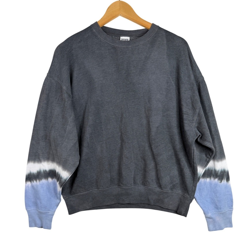 Victoria's Secret PINK Womens Crew Neck Tie Dye Sweatshirt Oversized XS Gray